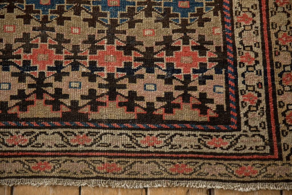 3x8.5 Antique Fragment Kurdish Malayer Rug Runner