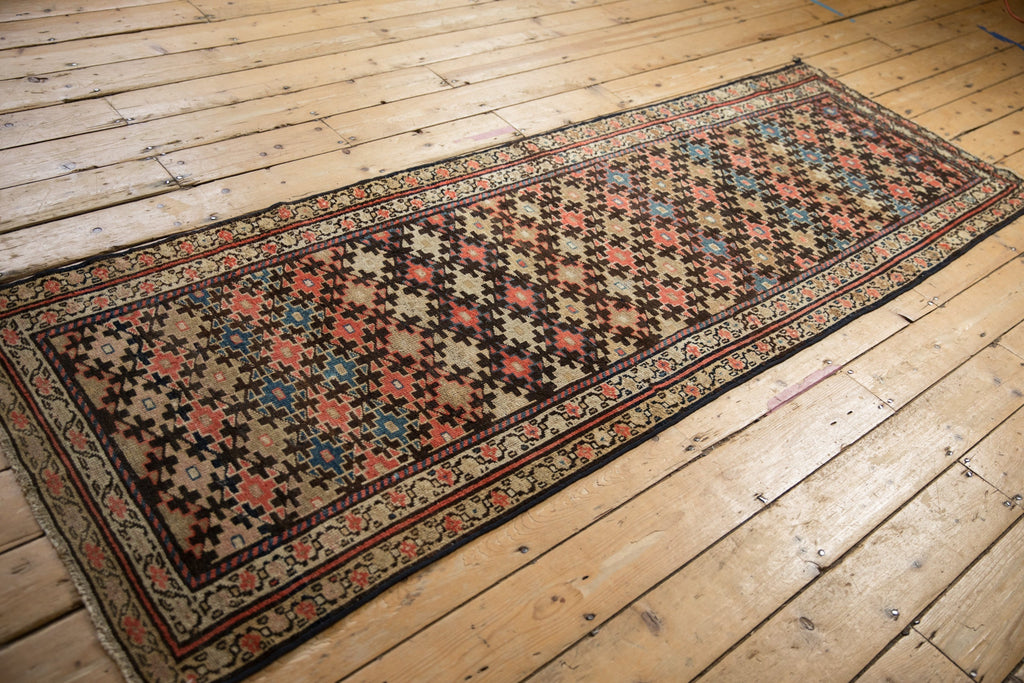 3x8.5 Antique Fragment Kurdish Malayer Rug Runner