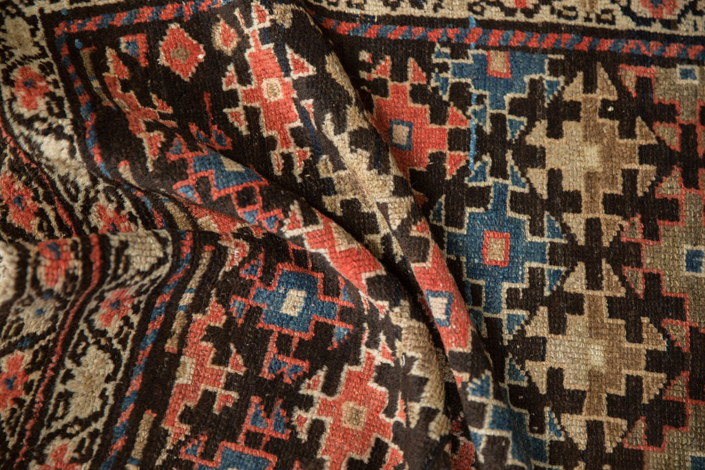3x8.5 Antique Fragment Kurdish Malayer Rug Runner
