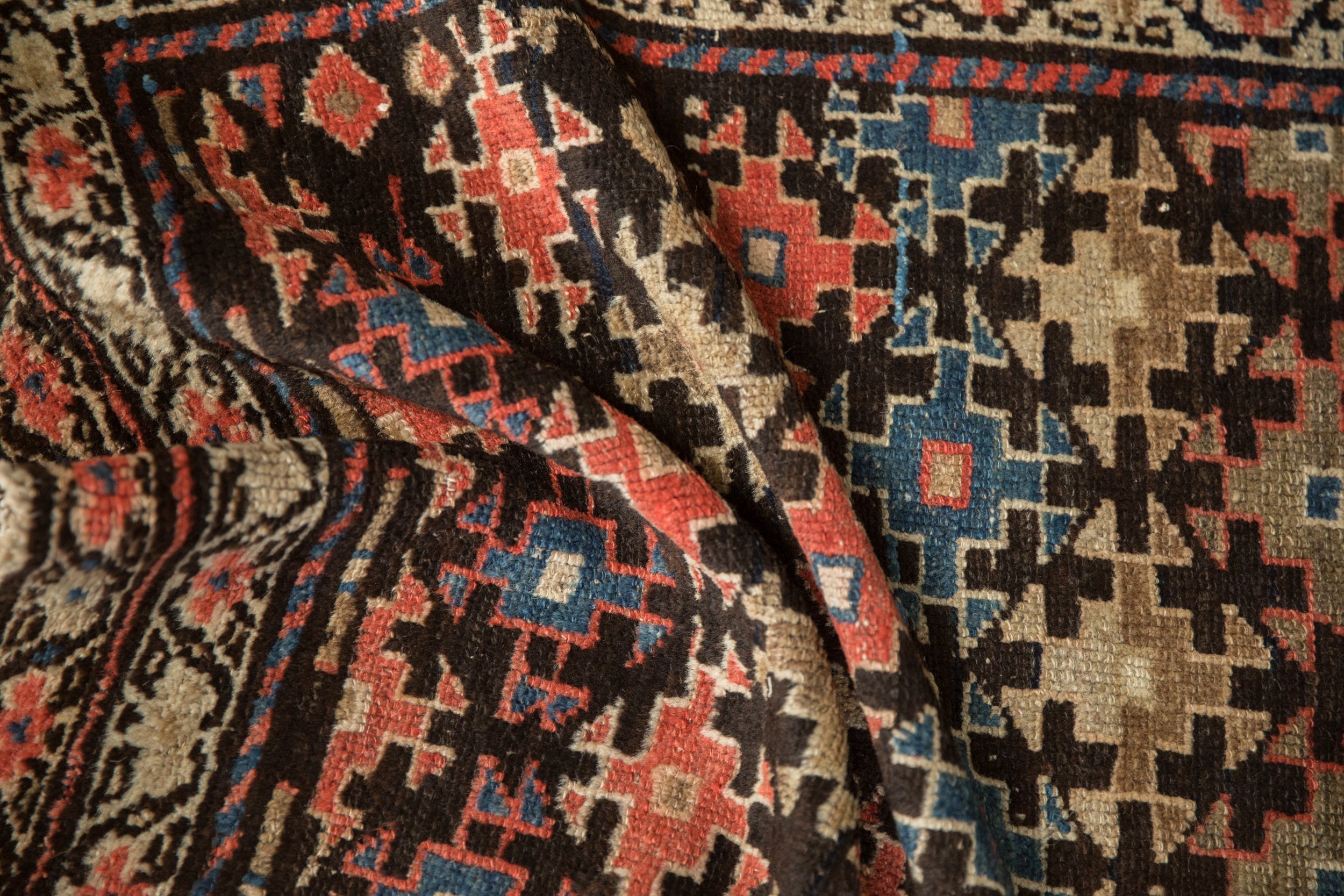 3x8.5 Antique Fragment Kurdish Malayer Rug Runner